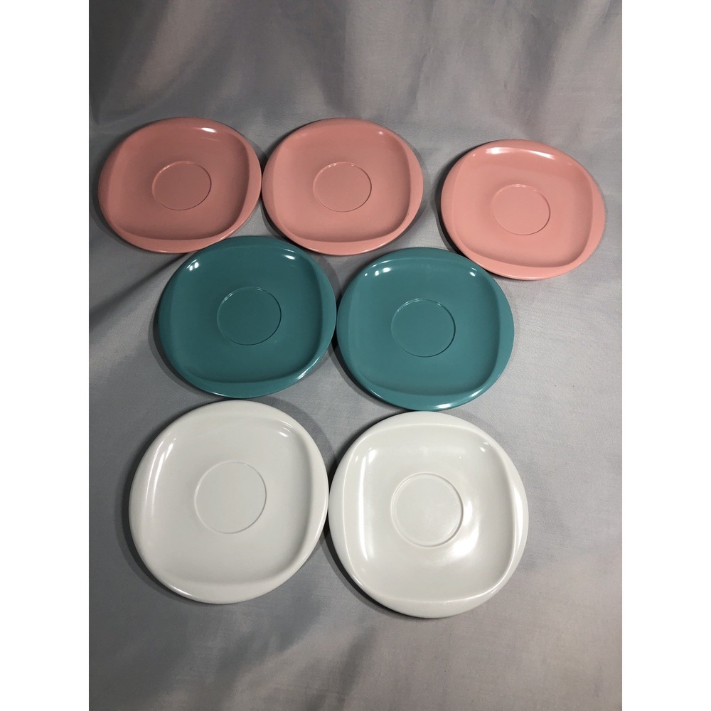 7 Pieces Boonton Ware Saucers Melamine Melmac Mid Century Modern 1202-6